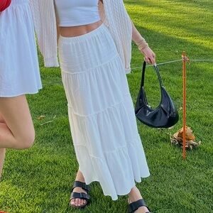 Brandy Melville White Maxi Skirt